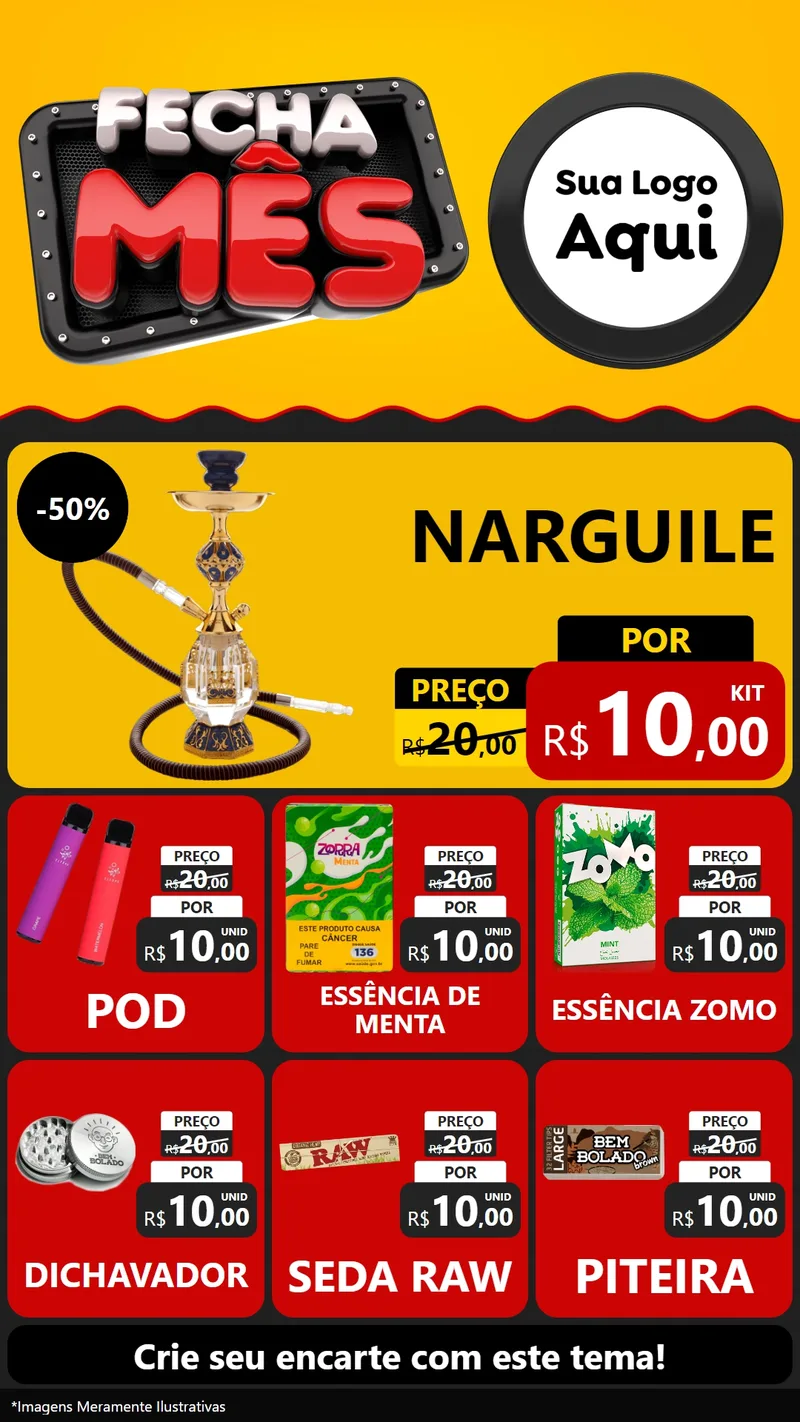 Modelo de Rede Social para Stories com o tema Fecha Mês para Tabacaria