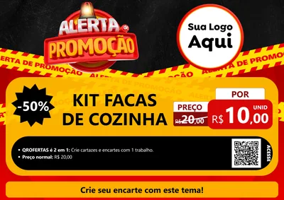 Modelo de Cartaz para Cartaz A4 Horizontal com o tema Alerta de Promoção para Utilidades Domésticas