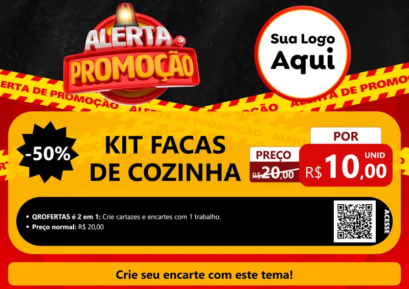 Modelo de Cartaz para Cartaz A4 Horizontal com o tema Alerta de Promoção para Utilidades Domésticas