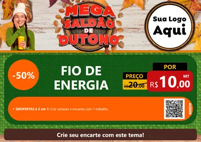 Modelo de Cartaz para Cartaz A4 Horizontal com o tema Mega Saldão de Outono para Materiais Elétricos