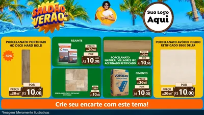 Modelo de TV para TV Horizontal com o tema Saldão de Verão para Pisos e revestimentos