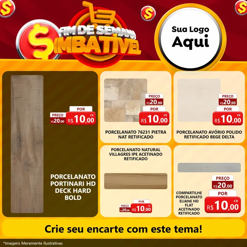 Modelo de Rede Social para Feed Facebook com o tema Fim de Semana Imbatível para Pisos e revestimentos