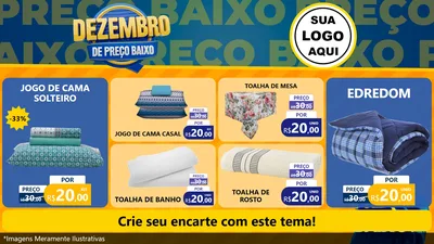 Modelo de TV para TV Horizontal com o tema Dezembro de Preço Baixo para Cama, Mesa e Banho