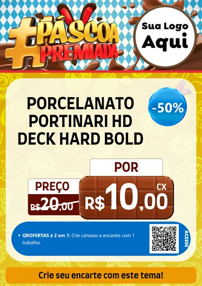 Modelo de Cartaz para Cartaz A4 Vertical com o tema Páscoa Premiada para Pisos e revestimentos