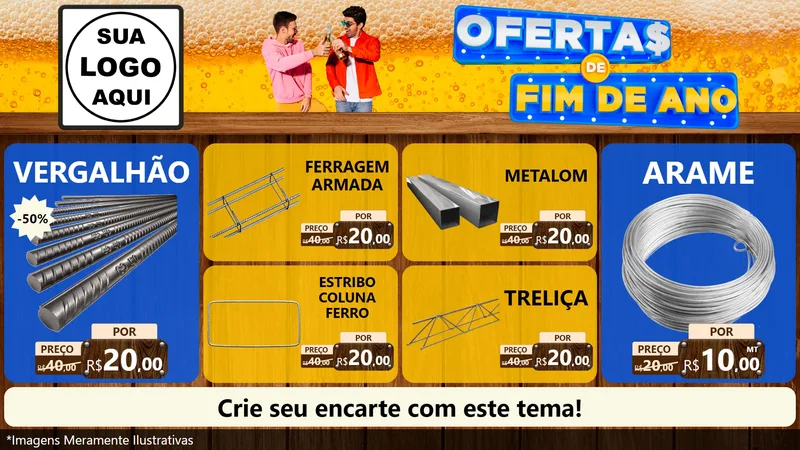 Modelo de TV para TV Horizontal com o tema Ofertas de Fim de Ano para Ferragens