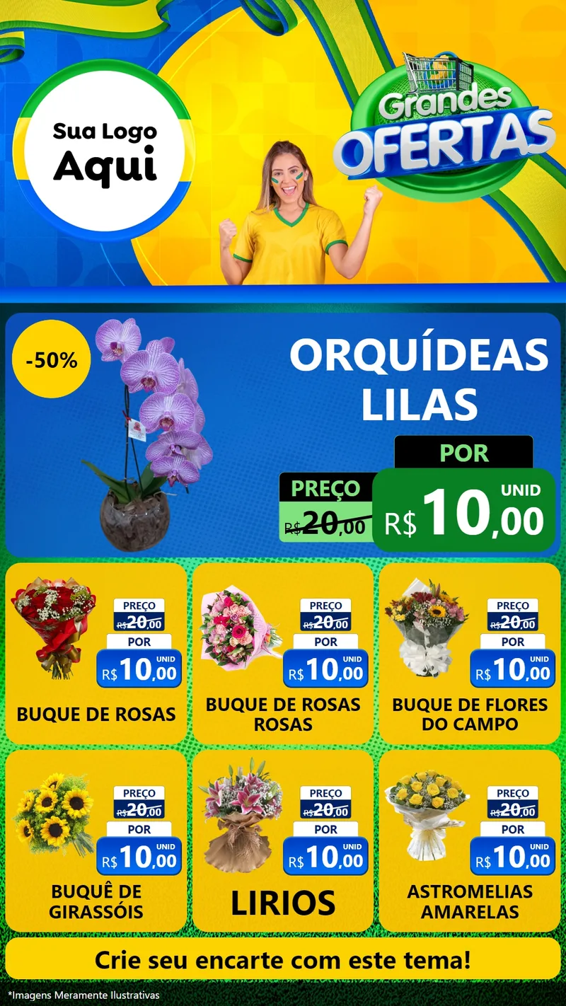 Modelo de Rede Social para Stories com o tema Grandes Ofertas para Floricultura e jardim