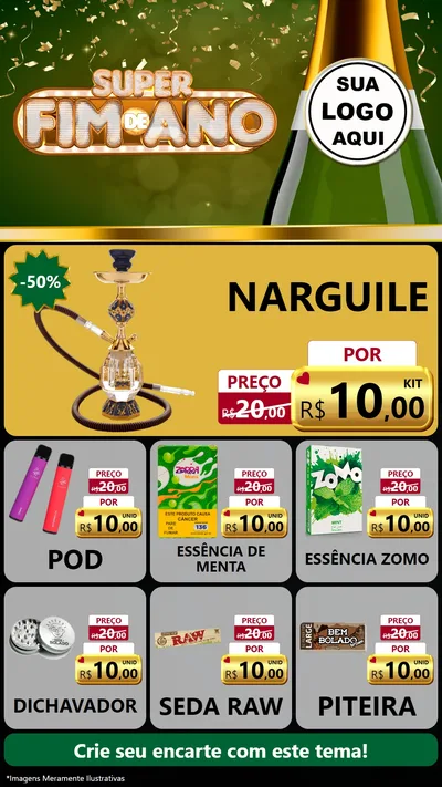 Modelo de Rede Social para Stories com o tema Super Fim de Ano para Tabacaria