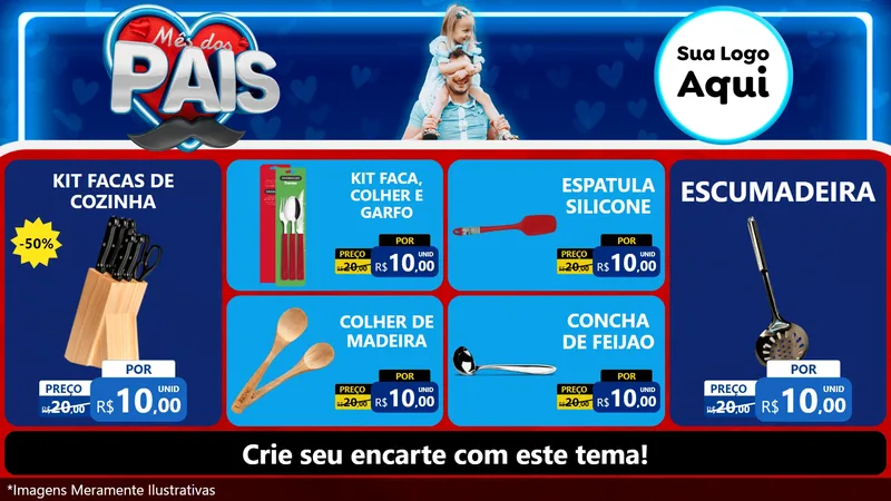 Modelo de TV para TV Horizontal com o tema Mês Dos Pais para Utilidades Domésticas