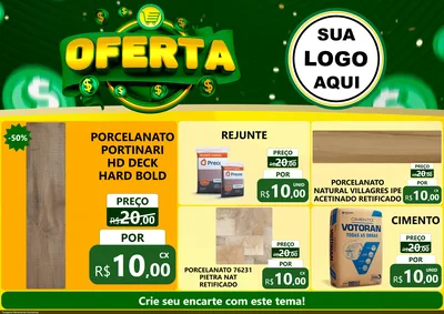 Modelo de Encarte para Encarte A4 Horizontal com o tema Oferta para Pisos e revestimentos