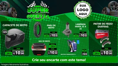 Modelo de TV para TV Horizontal com o tema Super Ofertas - Motopeças para Moto peças