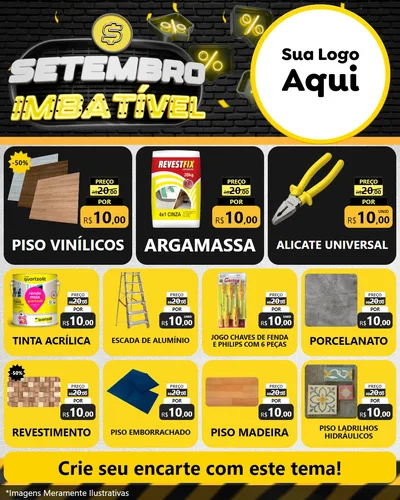 Modelo de Rede Social para Feed Instagram com o tema Setembro Imbatível para Material para Construção