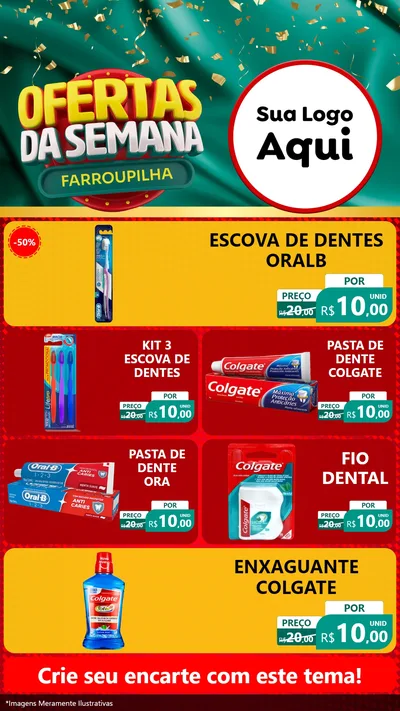 Modelo de TV para TV Vertical com o tema Ofertas da Semana Farroupilha para Higiene Pessoal