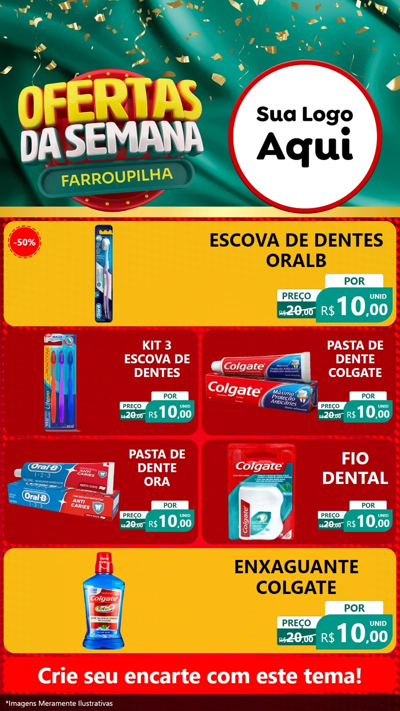 Modelo de TV para TV Vertical com o tema Ofertas da Semana Farroupilha para Higiene Pessoal