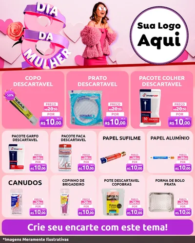 Modelo de Rede Social para Feed Instagram com o tema Dia da Mulher para Embalagens