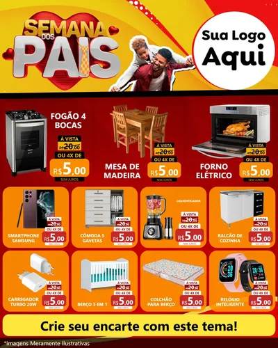 Modelo de Rede Social para Feed Instagram com o tema Semana Dos Pais para Móveis e Eletro