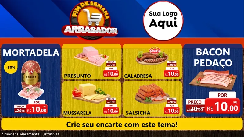 Modelo de TV para TV Horizontal com o tema Fim De Semana Arrasador para Frios e Laticínios
