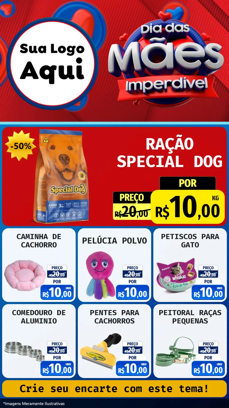 Modelo de Rede Social para Stories com o tema Dia Das Mães Imperdível para Pet Shop