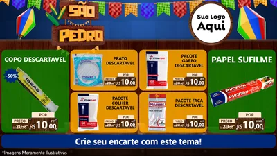 Modelo de TV para TV Horizontal com o tema São Pedro para Embalagens