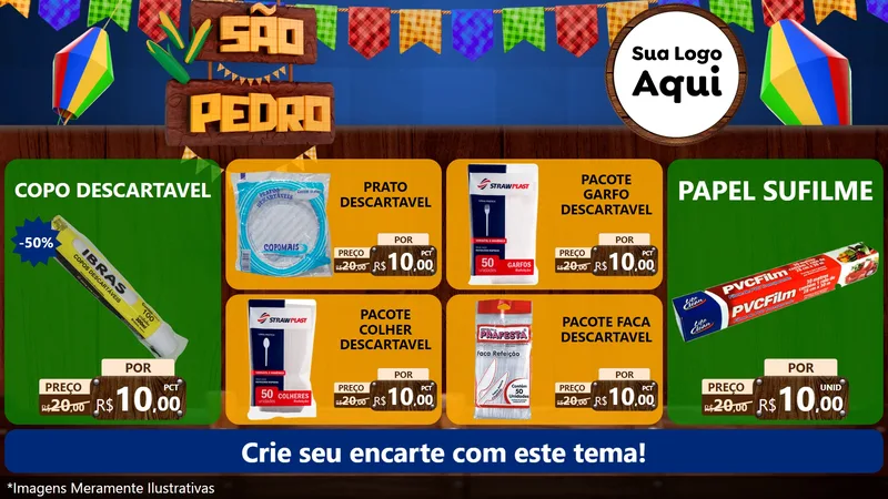 Modelo de TV para TV Horizontal com o tema São Pedro para Embalagens