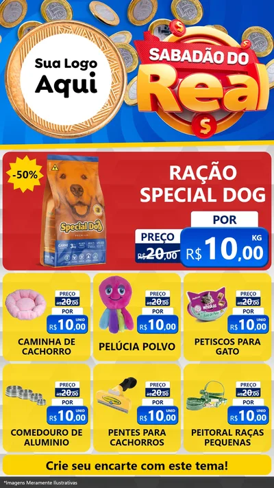Modelo de Rede Social para Stories com o tema Sabadão do Real para Pet Shop