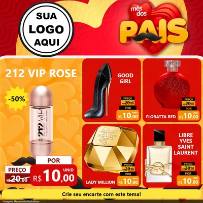 Modelo de Rede Social para Feed Facebook com o tema Mês Dos Pais para Perfumes