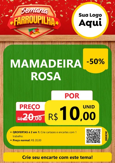 Modelo de Cartaz para Cartaz A4 Vertical com o tema Semana Farroupilha para Bebês