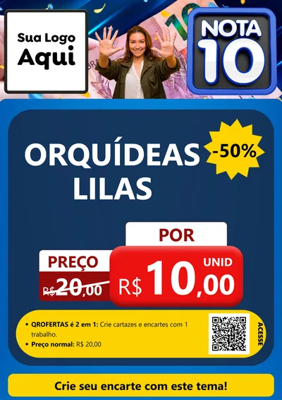 Modelo de Cartaz para Cartaz A4 Vertical com o tema Nota 10 para Floricultura e jardim