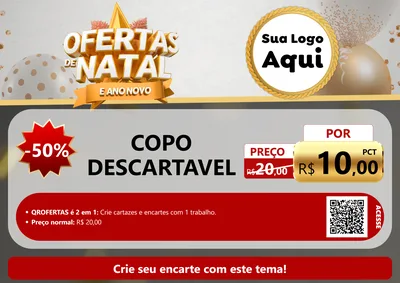 Modelo de Cartaz para Cartaz A4 Horizontal com o tema Ofertas De Natal E Ano Novo para Embalagens