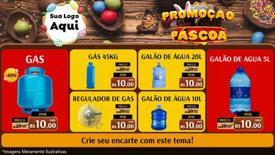 Modelo de TV para TV Horizontal com o tema Promoção Páscoa para Água e gás