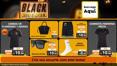 Modelo de TV para TV Horizontal com o tema Black November para Roupas e acessórios