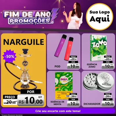Modelo de Rede Social para Feed Facebook com o tema Fim de Ano Promoções para Tabacaria