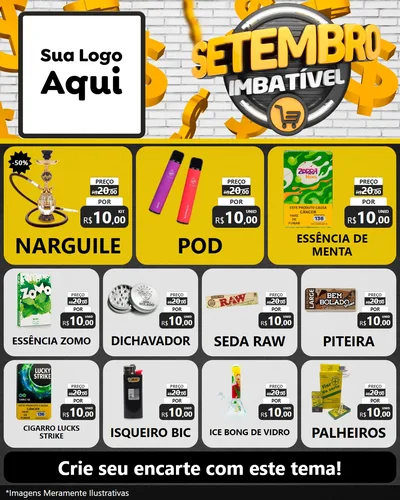 Modelo de Rede Social para Feed Instagram com o tema Setembro Imbatível para Tabacaria