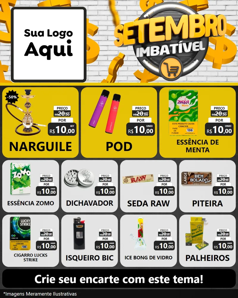 Modelo de Rede Social para Feed Instagram com o tema Setembro Imbatível para Tabacaria