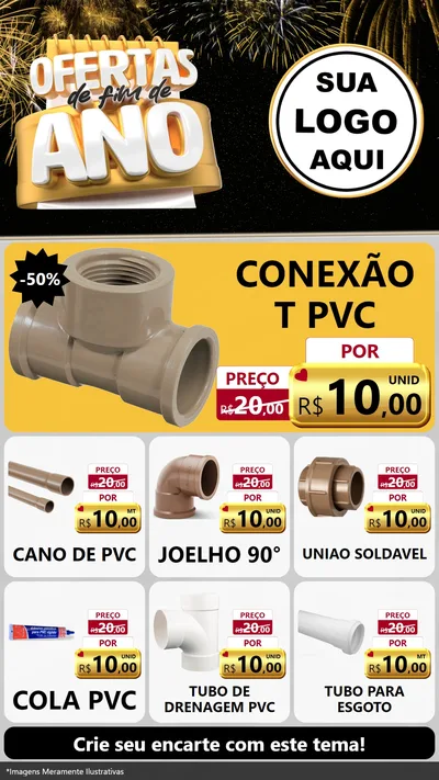 Modelo de Rede Social para Stories com o tema Ofertas de Fim de Ano para Tubos e conexões