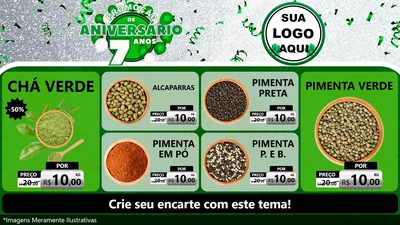 Modelo de TV para TV Horizontal com o tema Promoção de Aniversário - 7 Anos para Produtos Naturais