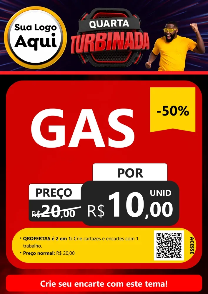 Modelo de Cartaz para Cartaz A4 Vertical com o tema Quarta Turbinada para Água e gás