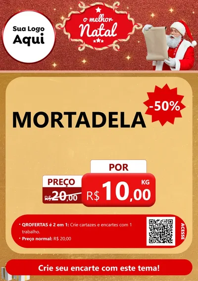Modelo de Cartaz para Cartaz A4 Vertical com o tema O Melhor Natal para Frios e Laticínios