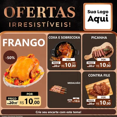 Modelo de Rede Social para Feed Facebook com o tema Ofertas Irresistíveis! para Assados