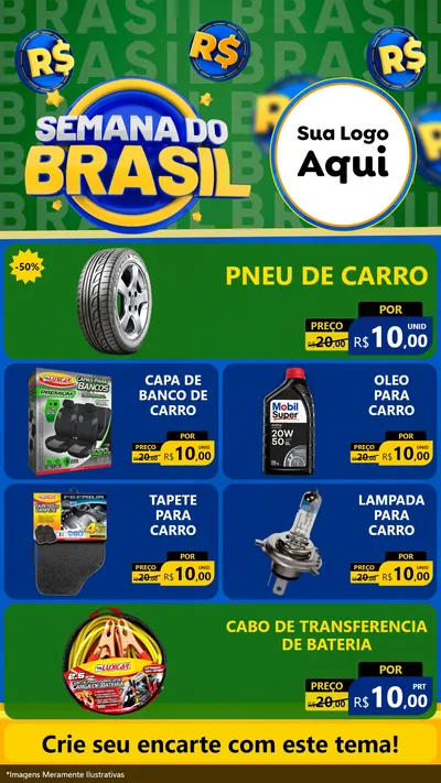 Modelo de TV para TV Vertical com o tema Semana Do Brasil para Auto peças