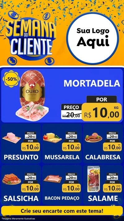 Modelo de Rede Social para Stories com o tema Semana do Cliente para Frios e Laticínios