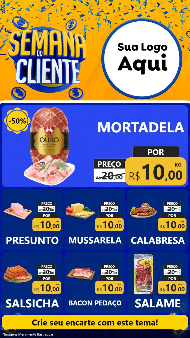 Modelo de Rede Social para Stories com o tema Semana do Cliente para Frios e Laticínios