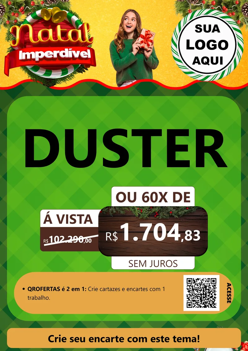 Modelo de Cartaz para Cartaz A4 Vertical com o tema Natal Imperdível para Concessionaria de Carros