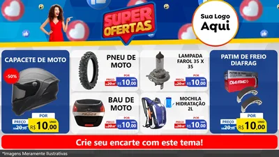 Modelo de TV para TV Horizontal com o tema Super Ofertas para Moto peças