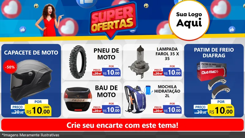 Modelo de TV para TV Horizontal com o tema Super Ofertas para Moto peças