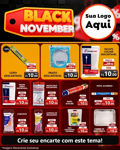 Modelo de Rede Social para Feed Instagram com o tema Black November para Embalagens
