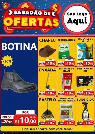 Modelo de Encarte para Encarte A4 Vertical com o tema Sabadão de Ofertas para Agropecuária