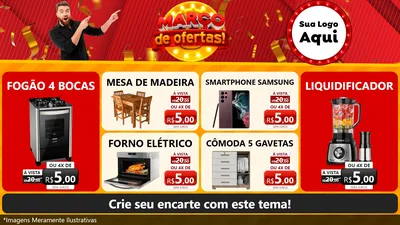 Modelo de TV para TV Horizontal com o tema Março de Ofertas! para Móveis e Eletro