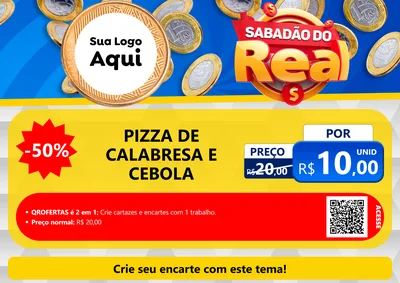 Modelo de Cartaz para Cartaz A4 Horizontal com o tema Sabadão do Real para Pizzaria