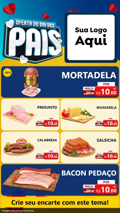 Modelo de TV para TV Vertical com o tema Oferta Do Dia Dos Pais para Frios e Laticínios