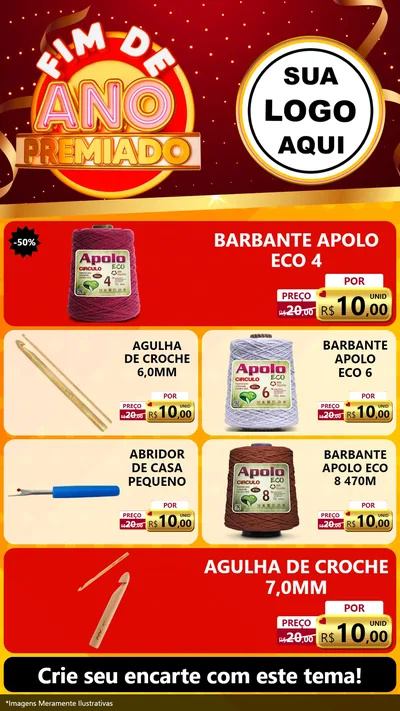 Modelo de TV para TV Vertical com o tema Fim de Ano Premiado para Armarinho e Aviamentos